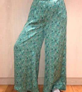 Green Silky Flared Trousers